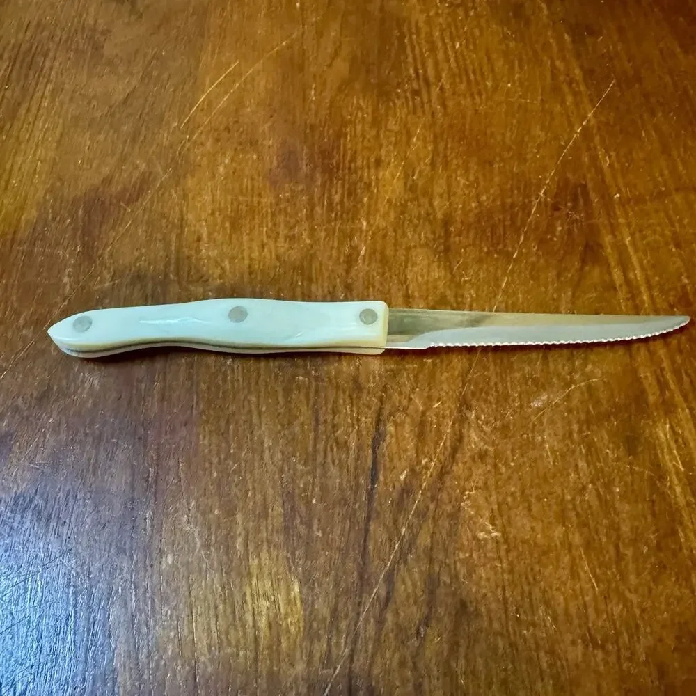 Cutco #1721 KQ Trimmer Knife Serrated Double D Edge Pearl White Handle USA